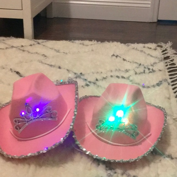 Pack of 2: Pink Lightup Cowgirl Hats - Picture 3 of 6